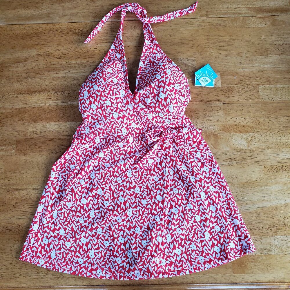 Draper James RSVP one piece swimsuit dress with wrap skirt attached floral beach